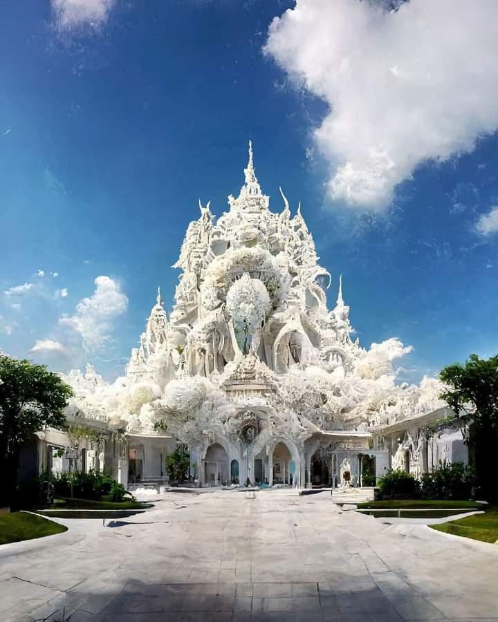Không gian ngôi chùa Wat Rong Khun