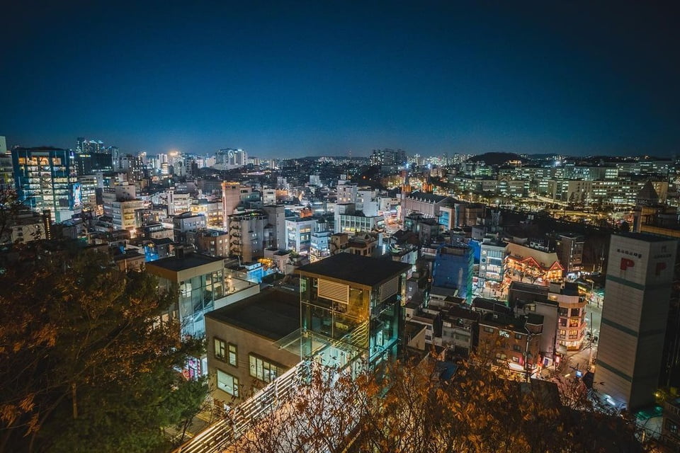 Quan cảnh thành phố Seoul ở trên cao
