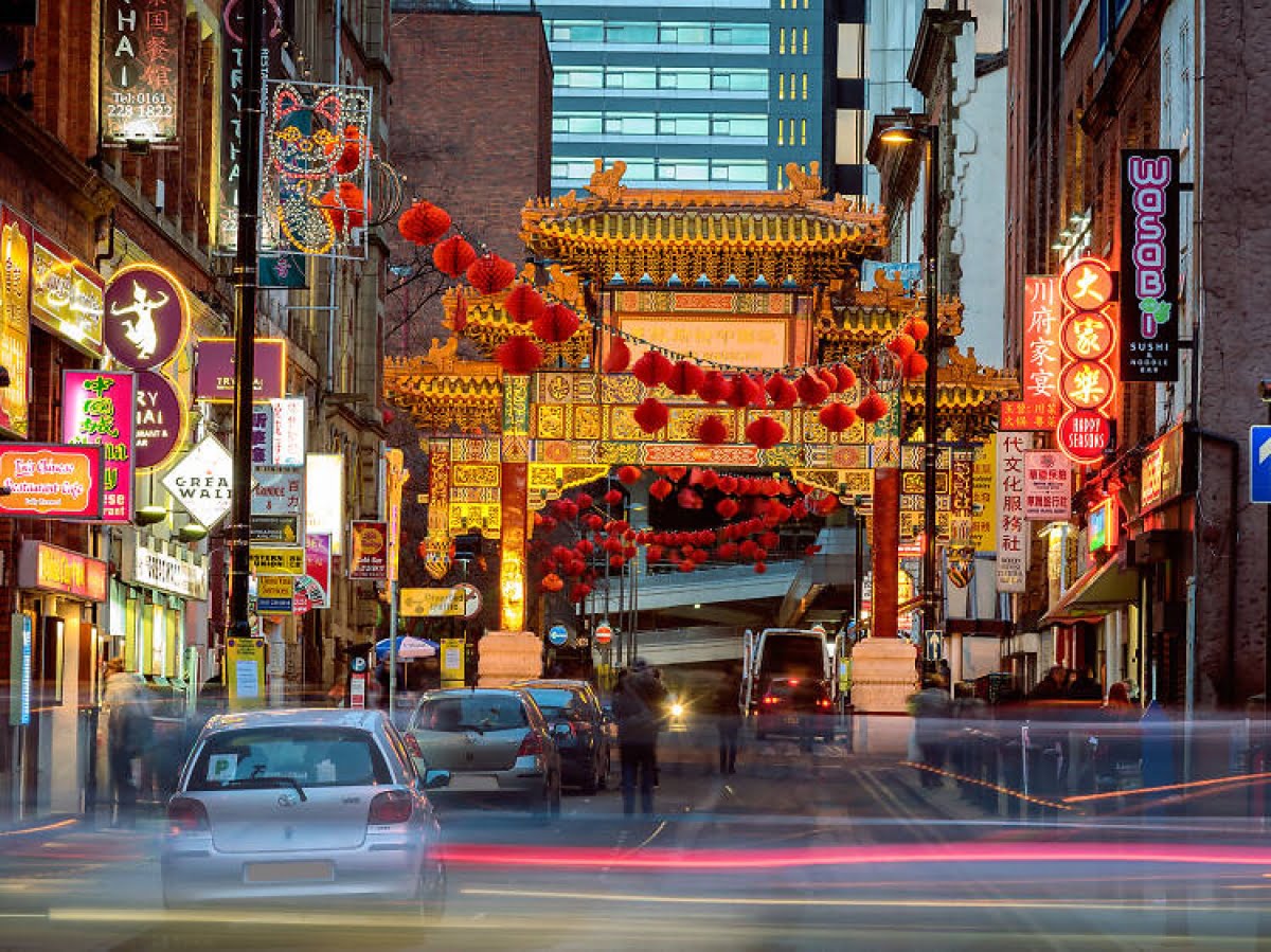 Chinatown đầy màu sắc tại Manchester.