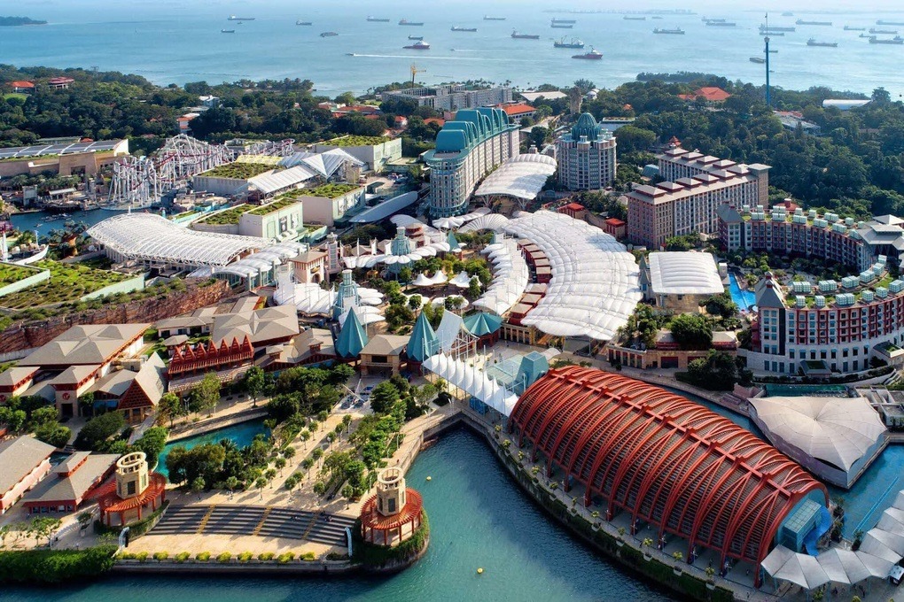 Toàn cảnh đảo Sentosa nhìn từ trên cao