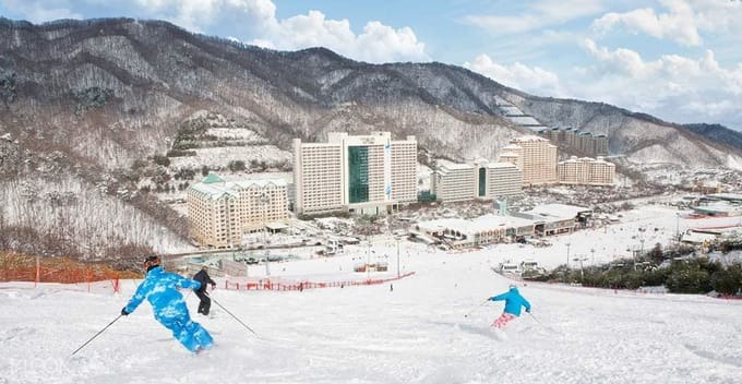Trượt tuyết tại Daemyung Vivaldi Park chỉ cách Seoul khoảng 80 phút di chuyển